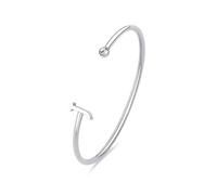 S'Agapõ Bracciale Donna, Bracciale Rigido in Acciaio e Cristalli con Simbolo Lettere | Collezione Click - SCK221