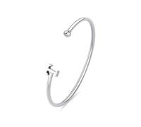 S'AGAPO CLICK BRACCIALE RIGIDO IN ACCIAIO DA DONNA CON LETTERA T SCK230 (2498)