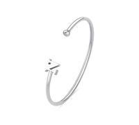 S'Agapõ Bracciale Donna, Bracciale Rigido in Acciaio e Cristalli con Simbolo Lettere | Collezione Click - SCK225