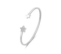 S'Agapõ Bracciale Donna, Bracciale Rigido in Acciaio e Cristalli con Simbolo Stella | Collezione Click - SCK243