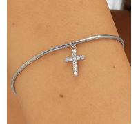 Sagapò Bracciale Donna Croce Zirconi Catena Snake Acciaio SDZ78 Idea Regalo