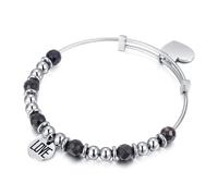 Sagapò Bracciale Donna Cuore Love Acciaio Onice Regalo Compleanno Amica SHAD06