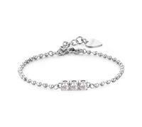 Sagapo Bracciale Trilogy In Acciaio e Cristalli Bianchi Sagapò SDZ23 S'agapo