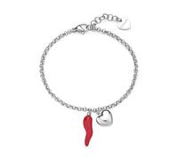 S'Agapõ Bracciale Donna in Acciaio con Simbolo Cornetto | Collezione Feelings - SFE16