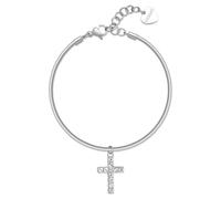 S'Agapõ Bracciale Donna In Acciaio Con Simbolo Croce | Collezione Dazzly - SDZ78