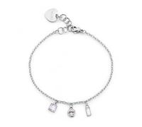 Sagapo Bracciale in Acciaio con Cristalli Pendenti Sagapò Luce SCE25 S'agapo