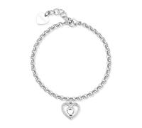 S'Agapõ Bracciale Donna in Acciaio e Cristalli con Simbolo Cuore | Collezione Lucky Light - SKT41