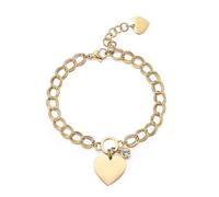 S'Agapõ Bracciale Donna in Acciaio e Cristalli con Simbolo Cuore | Collezione My Love - SYL22