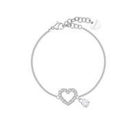 S'Agapõ Bracciale Donna in Acciaio e Cristalli con Simbolo Cuore | Collezione Twinkle - SWN11