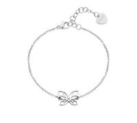 S'Agapõ Bracciale Donna in Acciaio e Cristalli con Simbolo Farfalla | Collezione Click - SCK274