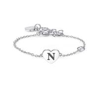 S'Agapõ Bracciale Donna in Acciaio e Cristalli con Simbolo Lettere | Collezione Click - SCK131