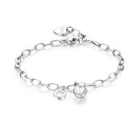 S'Agapõ Bracciale Donna in Acciaio e Cristalli con Simbolo Quadrifoglio | Collezione Lucky Light - SKT16