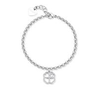 S'Agapõ Bracciale Donna in Acciaio e Cristalli con Simbolo Quadrifoglio | Collezione Lucky Light - SKT45