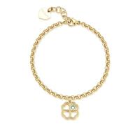 S'Agapõ Bracciale Donna in Acciaio e Cristalli con Simbolo Quadrifoglio | Collezione Lucky Light - SKT46