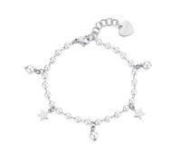 S'Agapõ Bracciale Donna in Acciaio e Perle con Simbolo Stella | Collezione Wisdom - SWI11