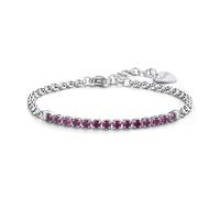 Sagapo Bracciale Acciaio Tennis Cristalli colore Rosso Sagapò SDZ84 S'agapo