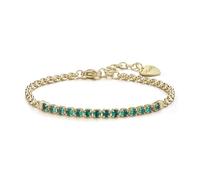Bracciale Donna S'Agapõ Acciaio Centrale Tennis Verde Oro SDZ88
