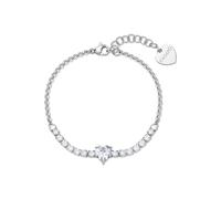 S'Agapõ Bracciale Donna in Acciaio e Zirconi con Simbolo Cuore | Collezione Dazzly - SDZ151