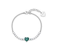 S'Agapõ Bracciale Donna in Acciaio e Zirconi con Simbolo Cuore | Collezione Dazzly - SDZ154