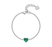 Sagapo Bracciale in Acciaio con Cristallo Cuore Verde Sagapò SDZ71 S'agapo