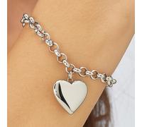 Sagapo Bracciale Donna Ragazza Cuore Acciaio e Catena SSE19 Braccialetto S'Agapo