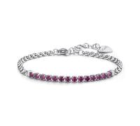 Sagapo Bracciale Donna Tennis Centrale Rosso Acciaio Regalo Laurea Lei SDZ84