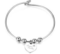 Sagapo Bracciale Frase Figlia Acciaio Ragazza Rigido con Cuore SBM21