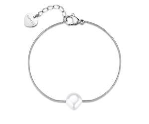 Sagapo Bracciale Perla Acciaio Donna Catena Snake Sottile Compleanno SWI43