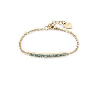 S'agapõ Bracciale Placcato Oro Con Cristalli Azzurri Dazzly Sdz18 - Bracciale