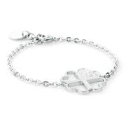 Sagapo Bracciale Quadrifoglio Donna Portafortuna Acciaio Sagapò SFS11 S'agapo