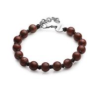 SAGAPO BRACCIALE Riot ACCIAIO SFERE DIASPRO ROSSO SRT26