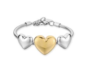 Sagapo Bracciale Snake Donna Tre Cuori Bicolore Regalo SSE61 Sagapò