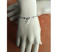 Sagapo Bracciale Stelle Acciaio con Lettera Iniziale SHK94 Personalizzabile