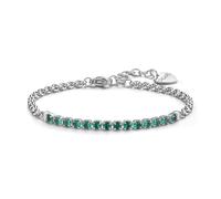 Sagapo Bracciale Tennis Verde Donna Acciaio Centrale con Zirconi Regalo SDZ86