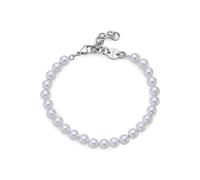 Sagapo Bracciale Uomo con Perle Bianche e Acciaio Sagapò SAT13 S'agapo