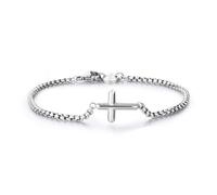 S'Agapõ Bracciale Uomo in Acciaio con Simbolo Croce | Collezione Rogue - SRG12