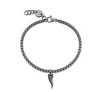 S'Agapõ Bracciale Uomo in Acciaio e Zirconi con Simbolo Cornetto | Collezione Rogue - SRG41