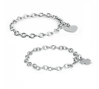 Sagapo Bracciali catena Donna acciaio cuore e quadrifoglio SHAC2 SHAC56 S’agapo