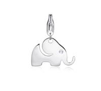 S'Agapõ Charm Donna in Acciaio e Cristalli con Simbolo Elefante | Collezione Happy - SHA318