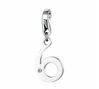 Sagapo Ciondolo Donna acciaio Numero 6 SHA237 charm per bracciale