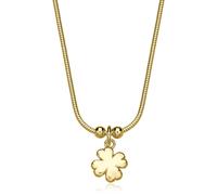 S'AGAPO CLICK COLLANA GIROCOLLO IN ACCIAIO DONNA CON QUADRIFOGLIO SCK283 (3677)