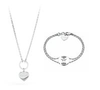 Sagapo COLLANA CUORE e BRACCIALE ANGELO Sagapò In Acciaio SHAC1 SBM25 S'agapo