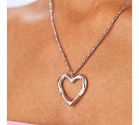 Sagapo Collana cuore vuoto acciaio donna S'agapo SMO01 regalo