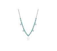 S'agapõ Collana Di Perle In Acciaio Con Pendenti Quadrifoglio Glint Sgi03 - Collana