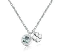 Sagapò Collana Donna Acciaio con Cuore Quadrifoglio Angelo Girocollo e cristallo