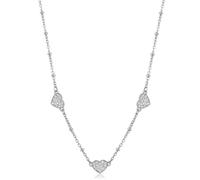 SAGAPO COLLANA Aurora ACCIAIO CUORI e CRISTALLI SAR38
