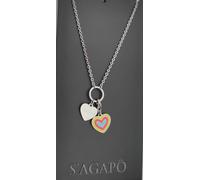 Sagapo Collana Donna Cuore Acciaio Con Cuore Colorato SHAC1 Summer Love S'agapo