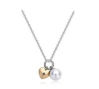 Sagapo Collana Donna Cuore Perla Acciaio PVD Oro Regalo Amore SDY06 Sagapò