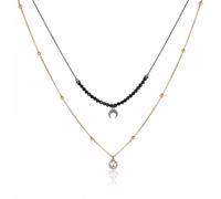 Sagapo Collana Donna Doppio Filo Acciaio Rosè Luna E Onice Sagapò SAR06 S'agapo