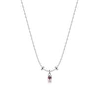 Sagapo Collana Donna Girocollo in Acciaio con Cristallo Rosa S'agapo SJY003